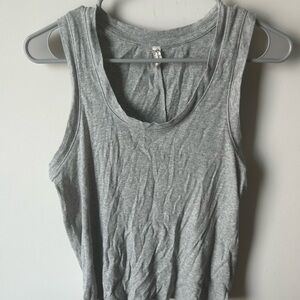 Free People Gray Ribbed Tank Top
